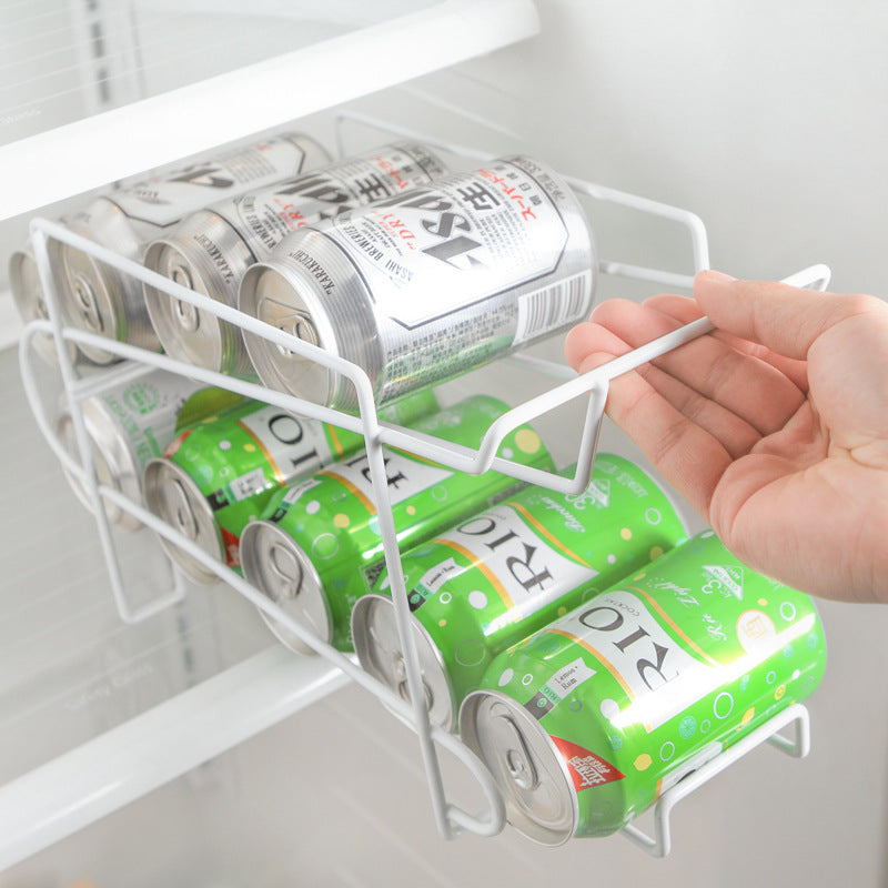 Space-Saving Drink Organizer Rack – 2-Tier Can Storage Shelf for Kitchen & Pantry