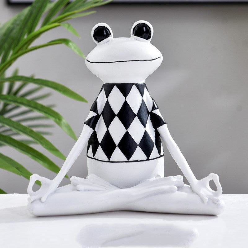 Yoga Frog Figurine – Peaceful Meditation Home Decor