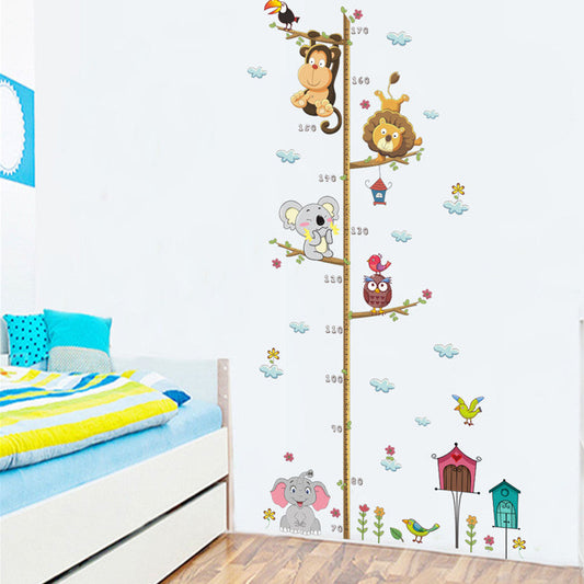 Kids Cartoon Animals Growth Chart Wall Sticker – Height Measure Wall Decal