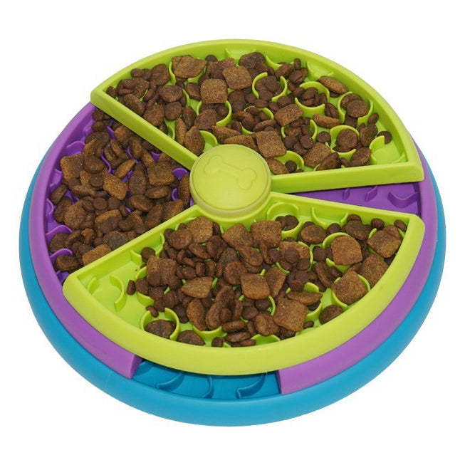 Anti-Choke Cat & Dog Slow Food Bowl – Rotating Puzzle Game Pet Feeder