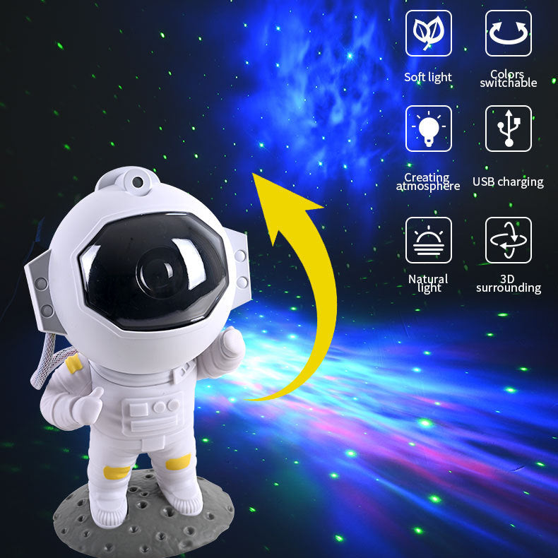 Galaxy Star Projector Astronaut Lamp – Starry Sky Night Light Bedroom Decor