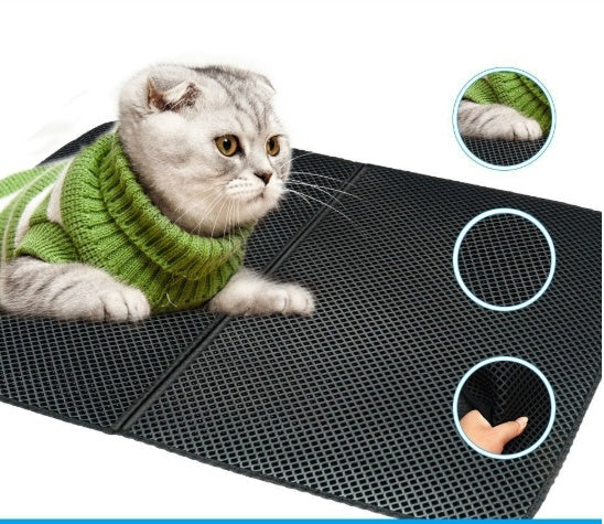 Double Layer Cat Litter Mat – Waterproof Easy Clean Litter Trapper