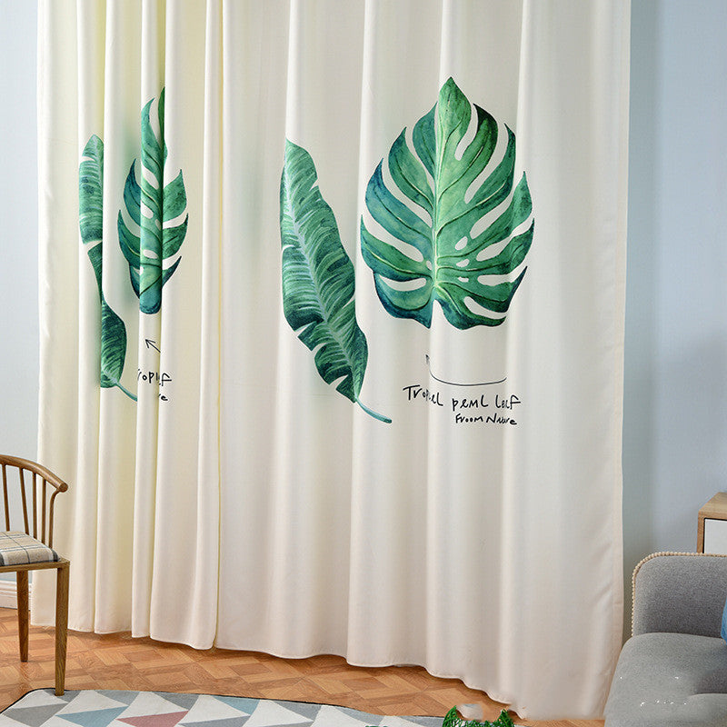 Banana Leaf Window Curtain – Modern Tropical Decor