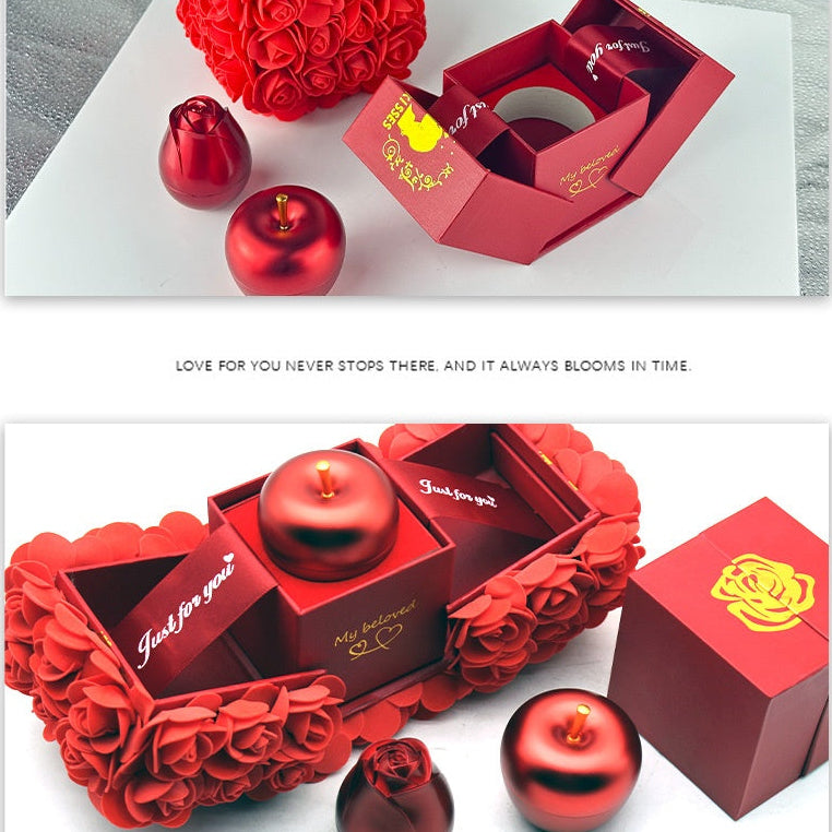 Romantic Valentine’s Gift Set – Soap Rose with Pendant Necklace for Her