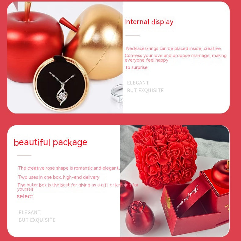 Romantic Valentine’s Gift Set – Soap Rose with Pendant Necklace for Her