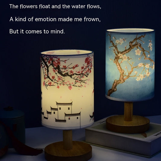 Cozy LED Table Lamp for Bedroom – Chinese Style Bedside Night Light Decor