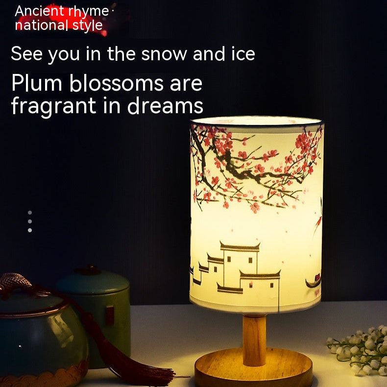 Cozy LED Table Lamp for Bedroom – Chinese Style Bedside Night Light Decor