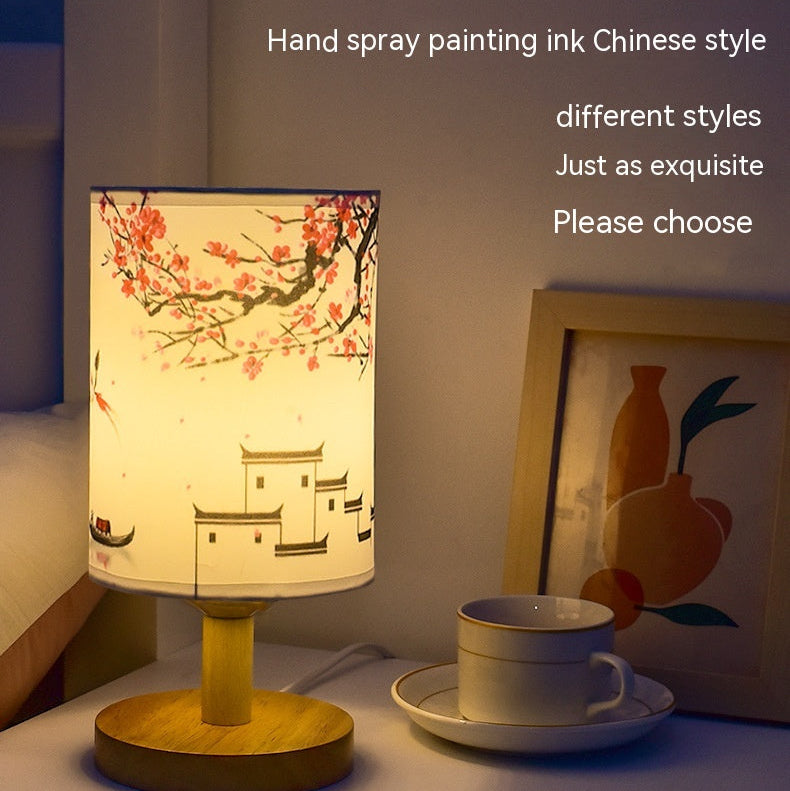 Cozy LED Table Lamp for Bedroom – Chinese Style Bedside Night Light Decor