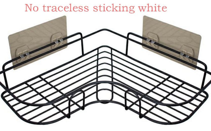 Easy Install Corner Shelf Rack – No-Drill Bathroom & Kitchen Wall Storage Organizer