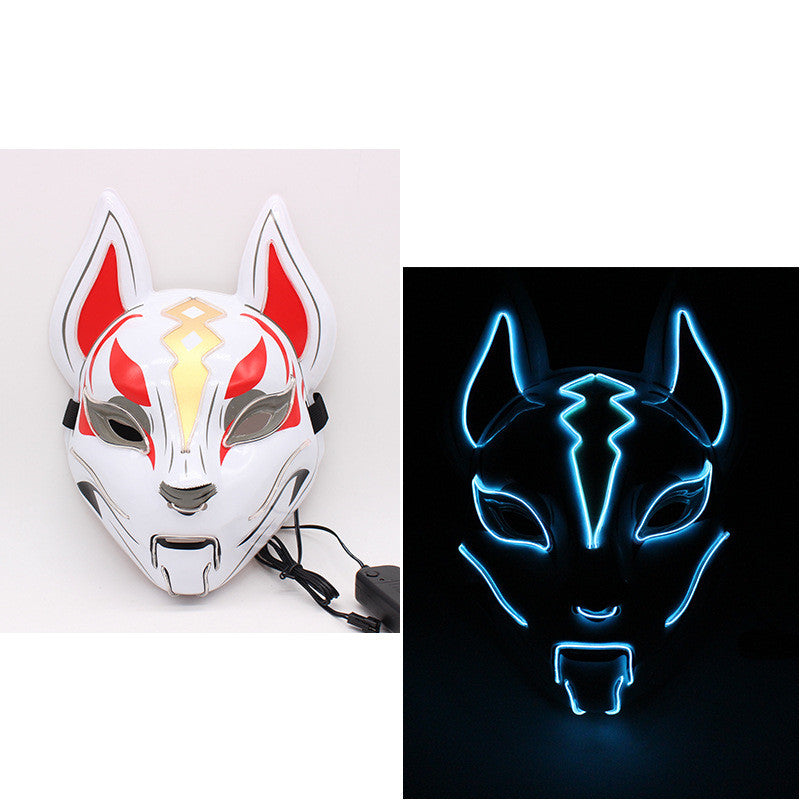 Glowing Cosplay Mask LED – Cat Face Anime Mask, Halloween Party & Bar Costume