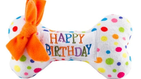 Birthday Plush Toy for Dogs – Soft, Chewable, and Playful Pet Toy