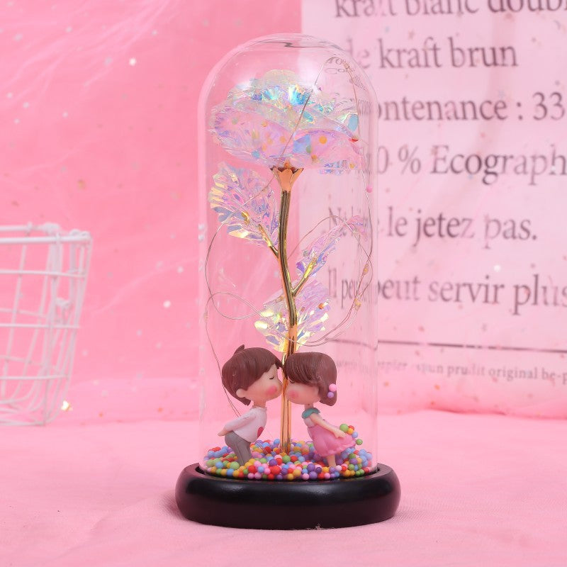 Enchanted Forever Rose LED Glass Dome – Christmas Romantic Holiday Decoration Gift