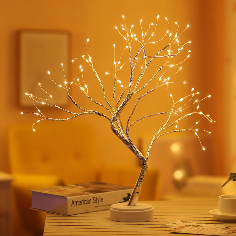 Pearl Star LED Tree Lamp – Touch Switch Night Light for Bedroom, Desk & Aesthetic Room Decor