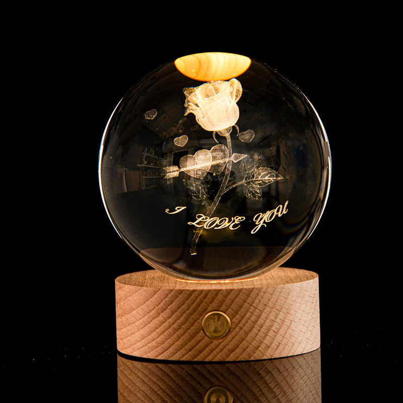 Galaxy Crystal Ball Night Light – 3D Laser Engraved Lamp for Cozy Room Vibes
