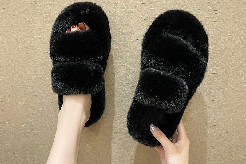 Fuzzy Indoor Slippers – Warm Fluffy House Shoes for Women