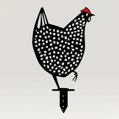 Metal Chicken Garden Stakes Decor – Outdoor Yard Art | Farmhouse Lawn Decoration