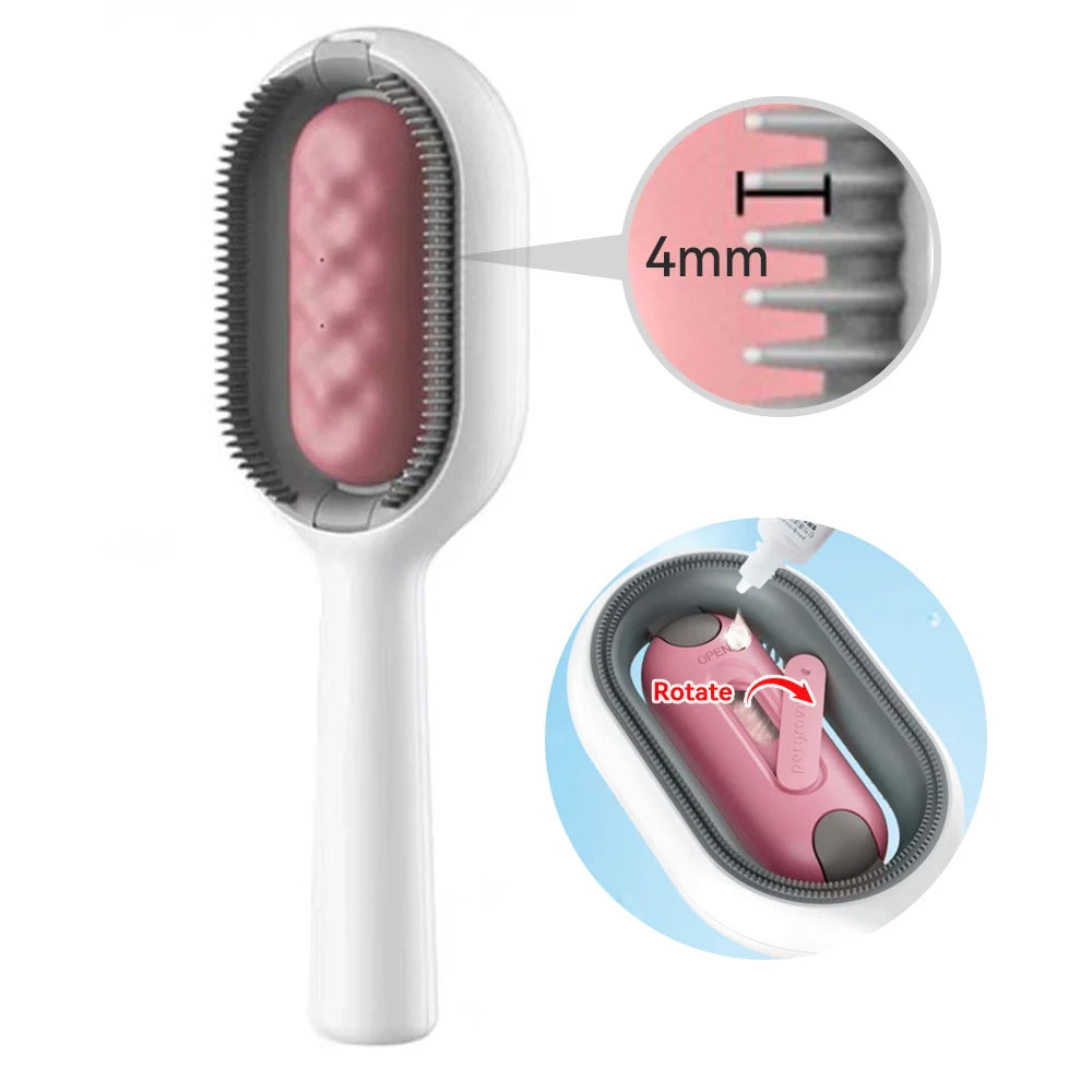 Cat Grooming Brush with Water Spray – 4-in-1 Dog & Cat Deshedding Hair Removal Comb