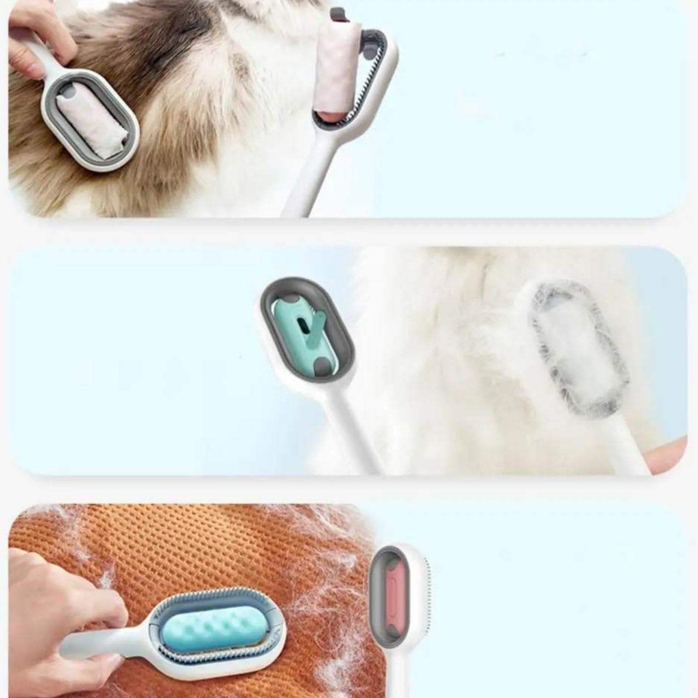 Cat Grooming Brush with Water Spray – 4-in-1 Dog & Cat Deshedding Hair Removal Comb