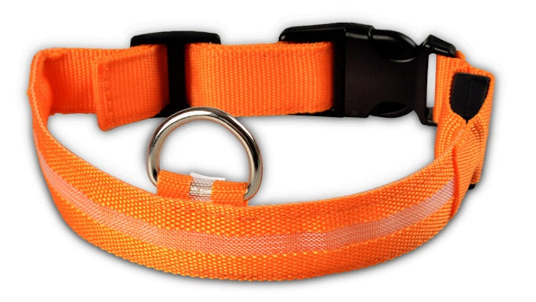 Adjustable LED Dog Collar – Bright Glowing Pet Collar for Night Walk Safety & Visibility