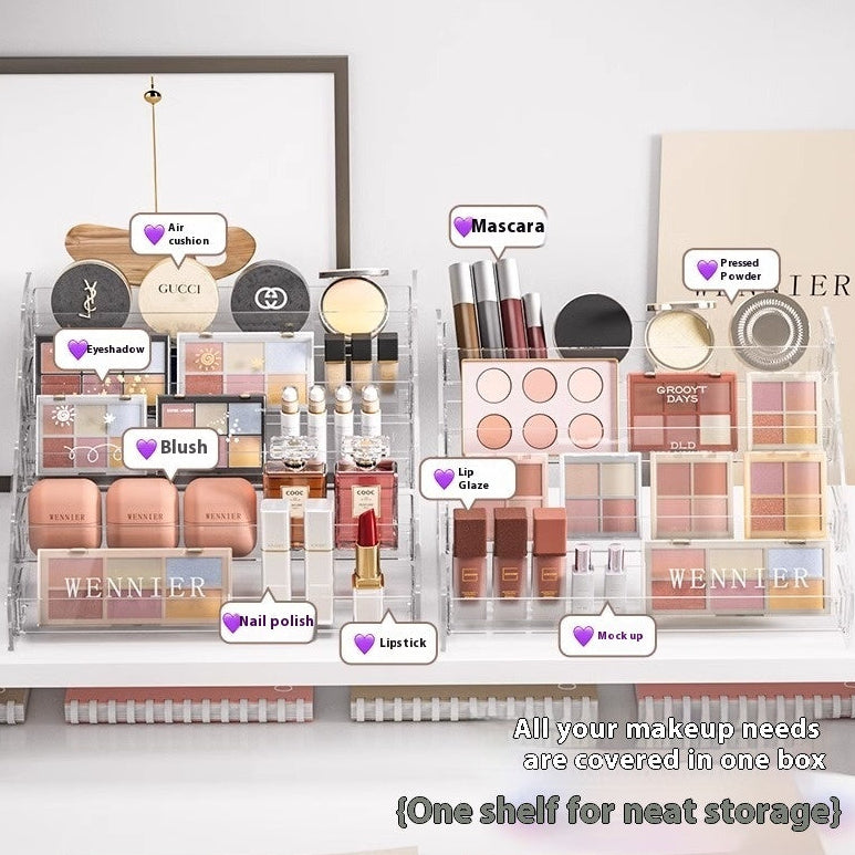Clear Makeup Organizer Storage Box – Perfect for Skincare, Lipsticks & Beauty Products