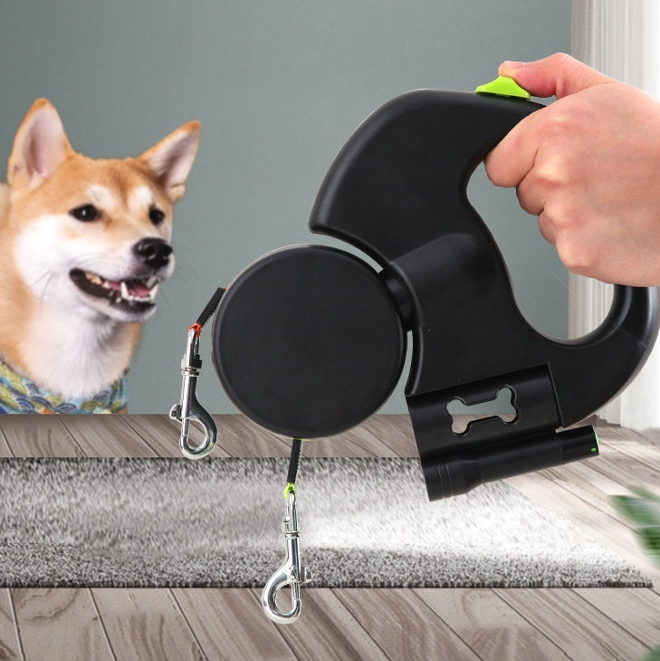Dual Dog Walking Leash – Retractable 2 Dog Lead with Reflective Safety & Tangle-Free Control
