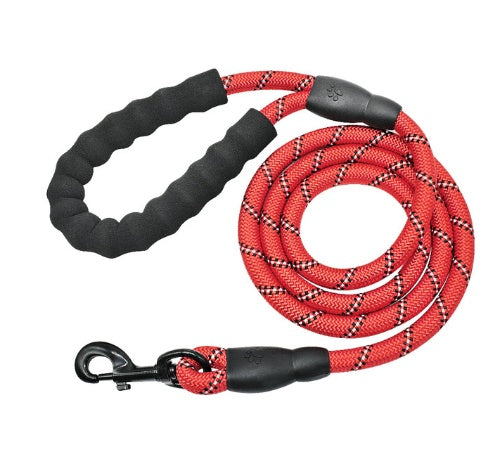 Adjustable Reflective Dog Leash – Durable Nylon Lead for Safe Night Walking