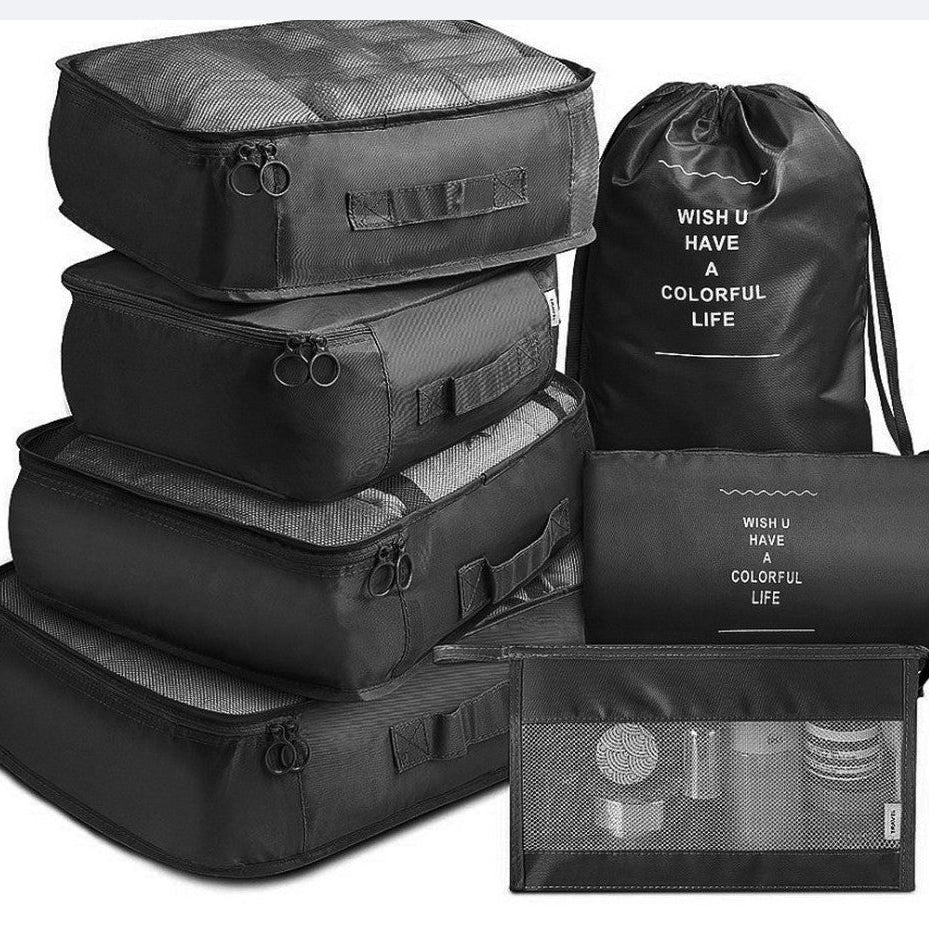 Travel Organizer Bag Set 8-Piece – Keep Clothes, Shoes & Underwear Neat