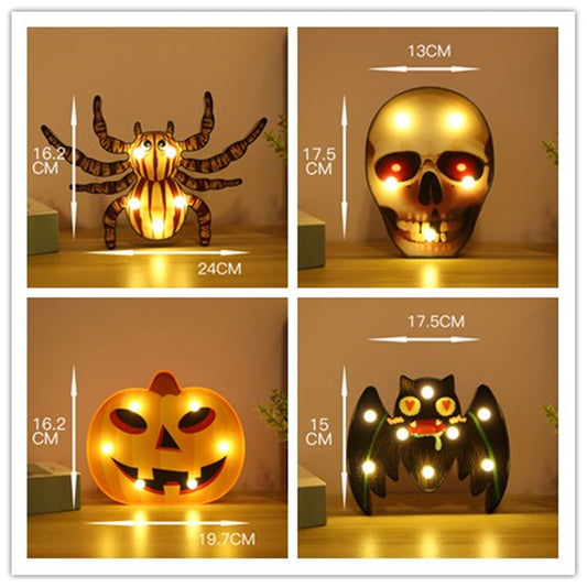 Spooky Halloween LED Lights – Outdoor & Indoor Decorative Pumpkin, Skull & Bat