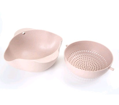 Plastic Kitchen Drain Basket – Multi-Use Rice Washer & Fruit Washing Bowl