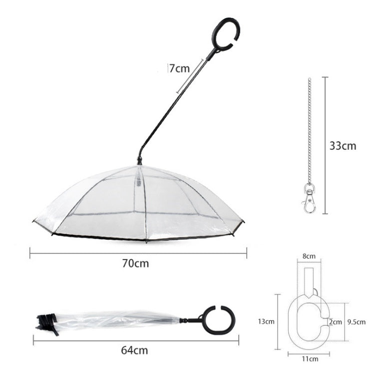 Pet Rain Umbrella – Transparent Dog Umbrella for Walking
