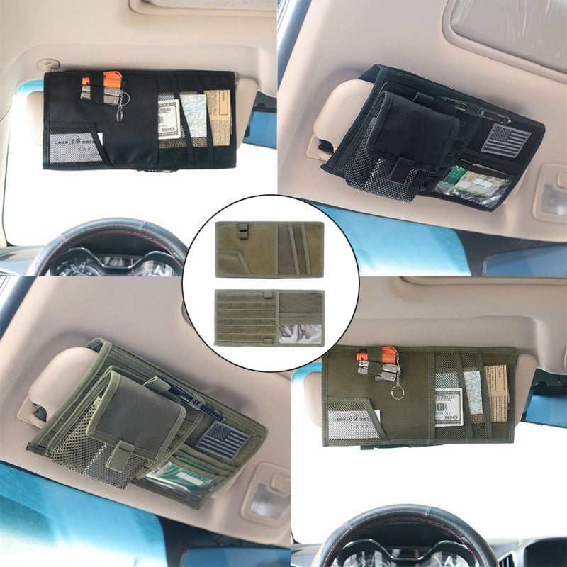 Universal Car Visor Organizer – Multi-Pocket Storage Panel for Vehicle Accessories