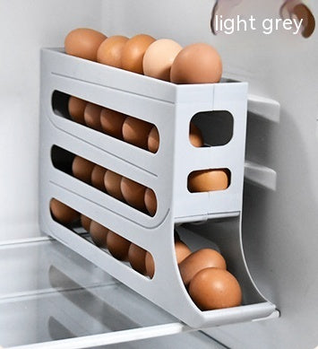Smart Egg Roller Organizer for Fridge – 4-Layer Automatic Egg Tray | Kitchen Storage Solution