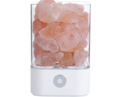 Crystal Himalayan Salt Night Light – USB LED Relaxing Mood Lamp for Bedroom & Cozy Home Ambience