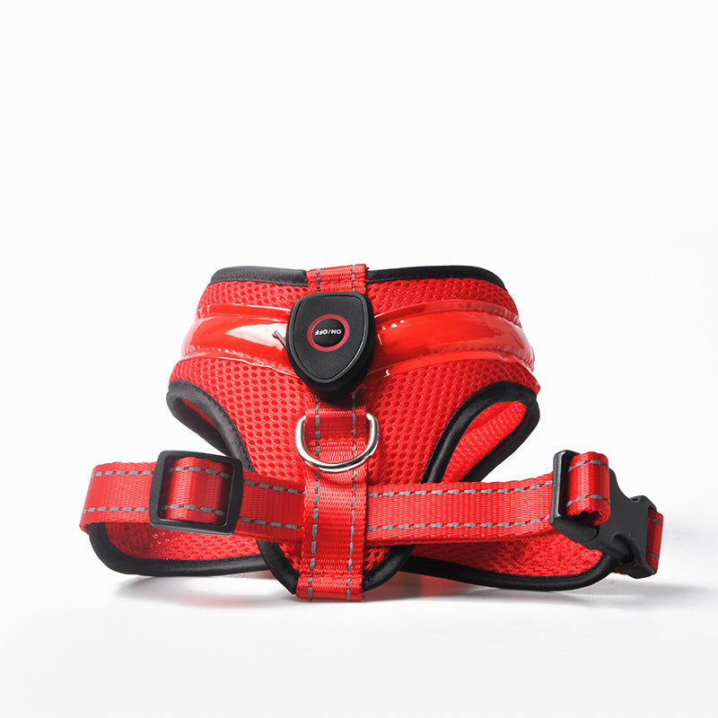 Reflective LED Dog Harness – Night Safety Light Up Vest for Dogs