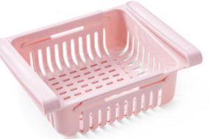 Space-Saving Fridge Storage Rack – Expandable Refrigerator Drawer Organizer Basket