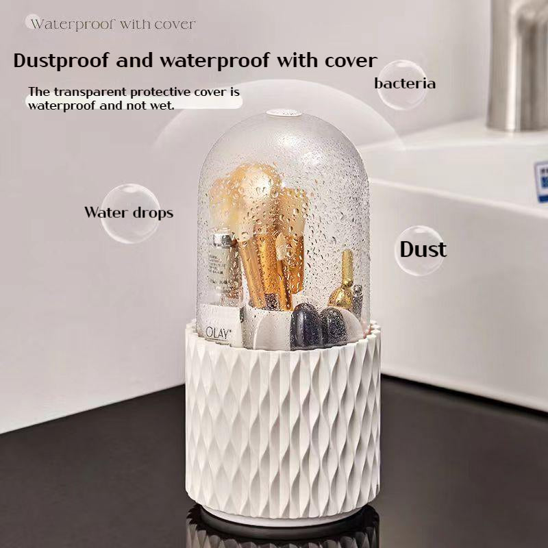 360° Rotating Large Makeup Organizer – Brush & Pen Storage Holder
