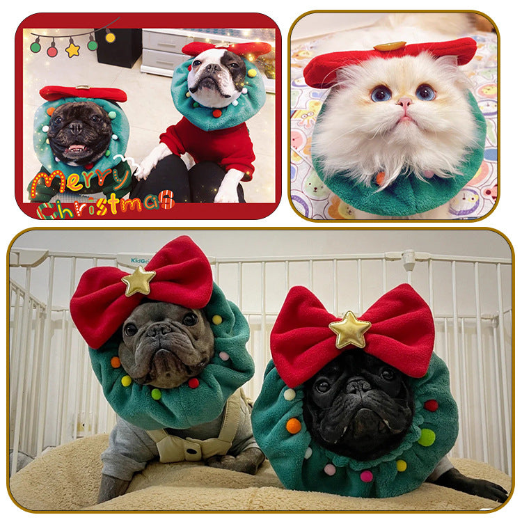 Christmas Pet Neck Scarf with Bow Knot – Party Dog Cat Accessory