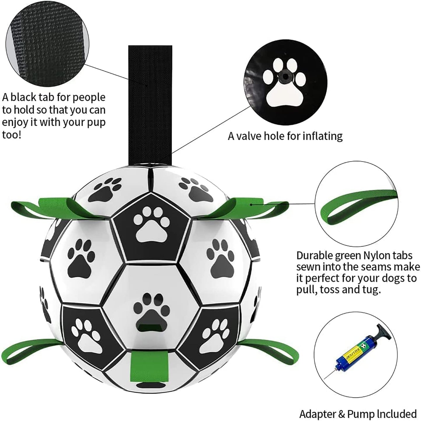 Interactive Dog Fetch Ball – Tough Soccer Toy for Training, Exercise & Outdoor Fun