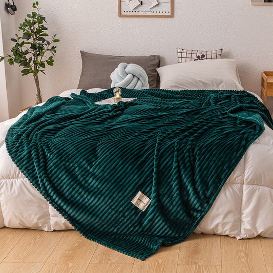 Cozy Milk Fleece Blanket – Breathable Soft Throw for Sofa, Office & Travel