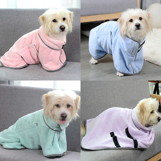 Fast Dry Pet Towel Bathrobe – Super Absorbent Microfiber Dog & Cat Grooming Dry Wrap