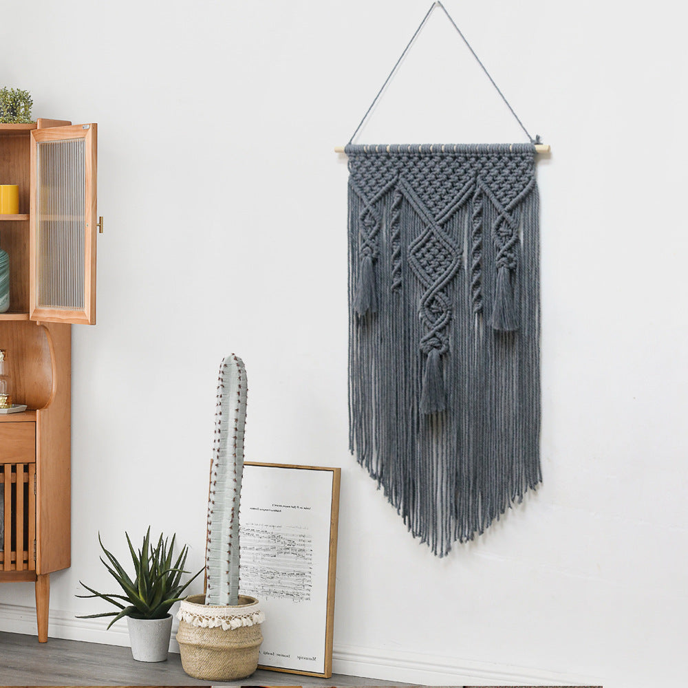 Boho Nordic Wall Hanging Tapestry – Cotton Rope Woven Home Decor for Modern Interior Design