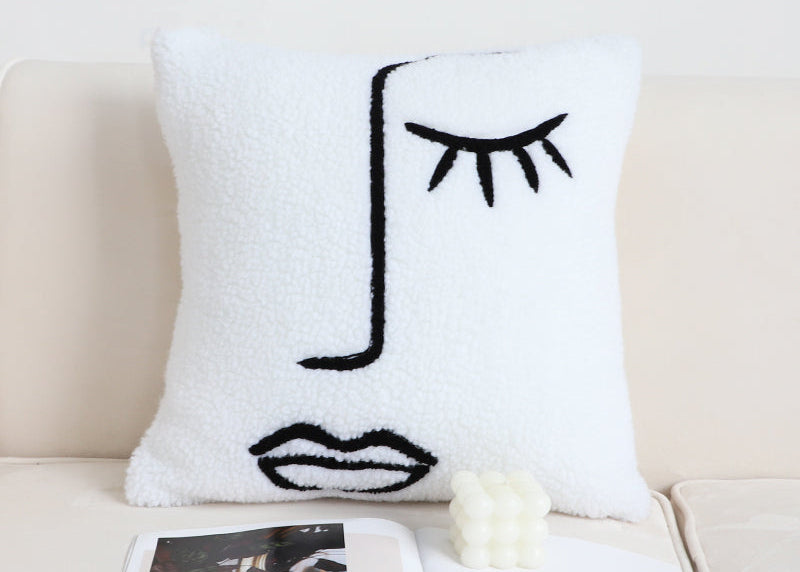 Modern Decor Pillow – Black and White Checkerboard Sofa Cushion