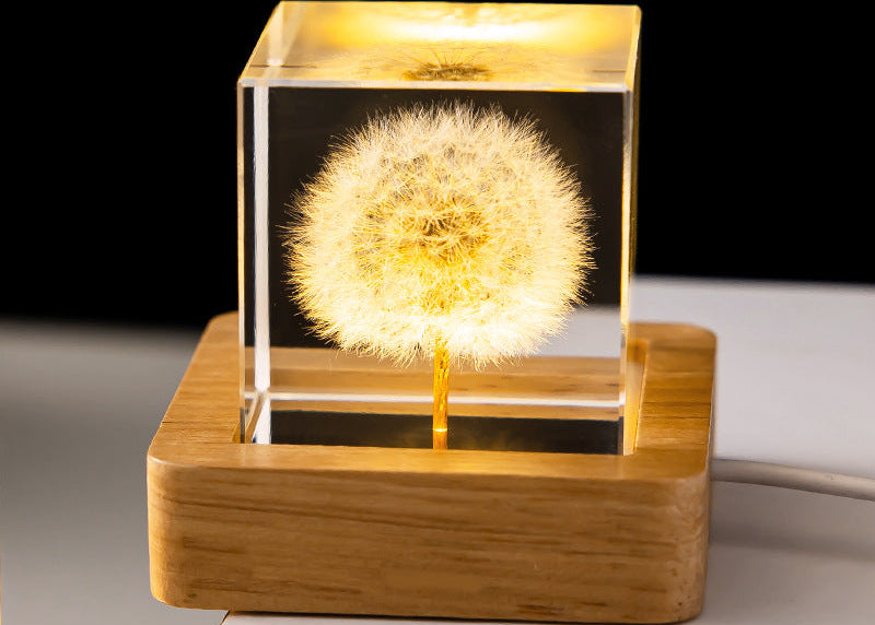 Crystal Ball Flower Night Lamp – LED Ambient Light for Bedroom