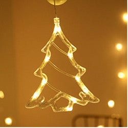 Snowflake & Star LED Curtain String Lights – Christmas Party Background Decor