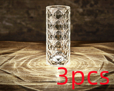 Romantic Rose LED Night Light – Diamond Crystal Projection Lamp for Bedroom & Home Decor