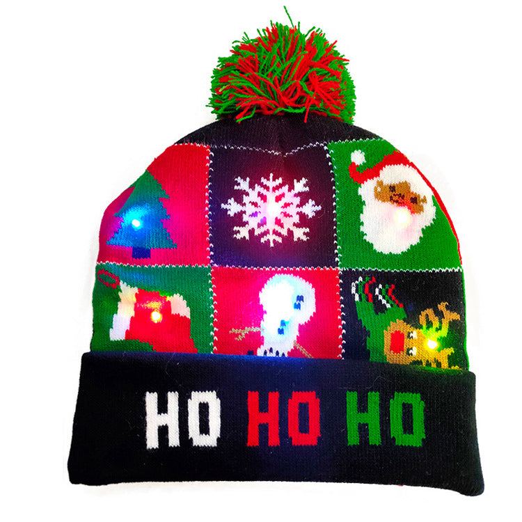 Christmas LED Knitted Hat Beanie – Light Up Festive Winter Cap for Kids Holiday Decor