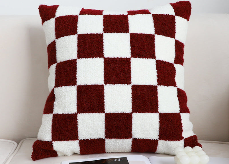 Modern Decor Pillow – Black and White Checkerboard Sofa Cushion