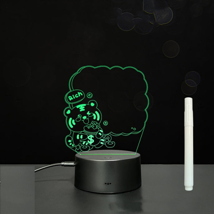 Glow Writing 3D Acrylic Board – LED Message Night Light for Notes, Reminders & Home Decor