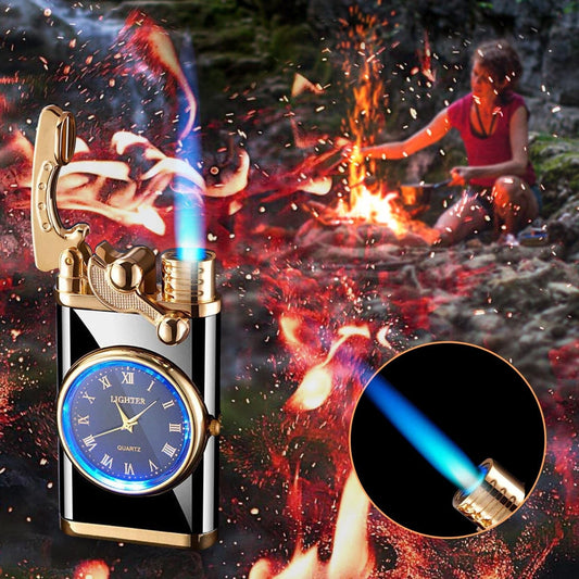 Electric Watch Lighter Men – Windproof Blue Flame Creative Wrist Watch Lighter Gift