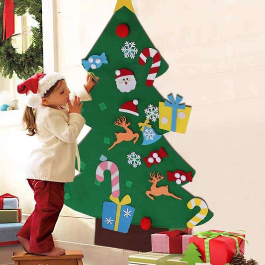Educational Felt Christmas Tree Set – 3D DIY Holiday Decor for Children